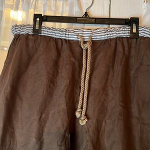 Thesalting Relax Linen Drawstring Trouser Pant Unisex Men’s L Women XL Inseam 32